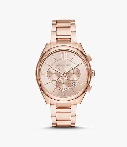 Michael Kors Chronograph Crystals Rose Gold Stainless Steel MK7108
